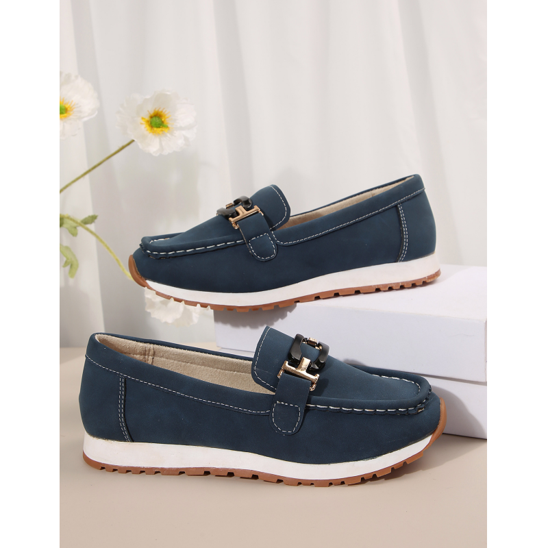 Casual Suede-like Upper Thick Sole Loafers