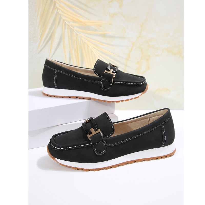Casual Suede-like Upper Thick Sole Loafers
