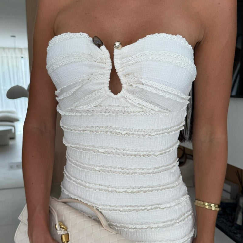 ⏳Time-limited Special⏰Elegant Strapless Ruched Bodycon Dress👗