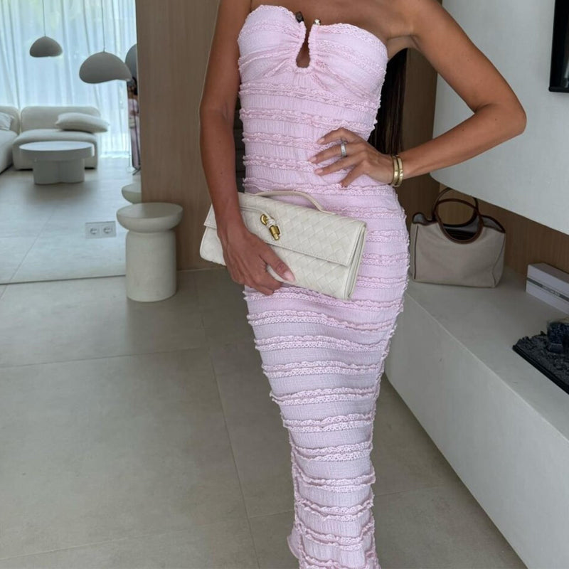 ⏳Time-limited Special⏰Elegant Strapless Ruched Bodycon Dress👗