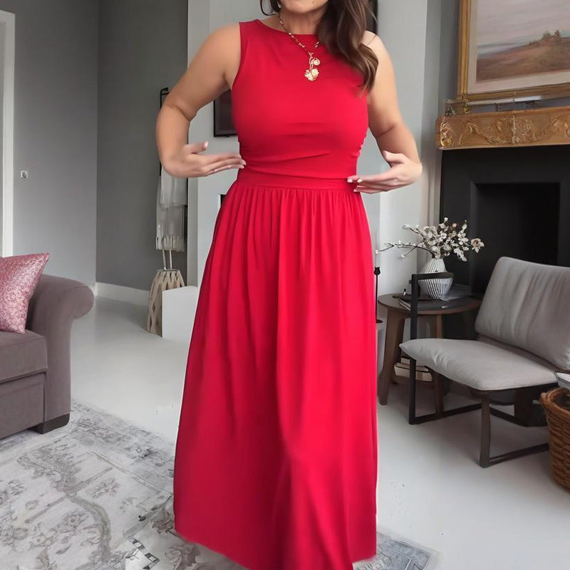 Women's Elegant Crew Neck Maxi Dress👗