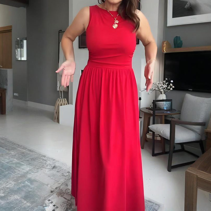 Women's Elegant Crew Neck Maxi Dress👗