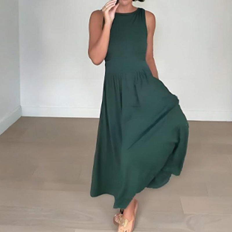 Women's Elegant Crew Neck Maxi Dress👗