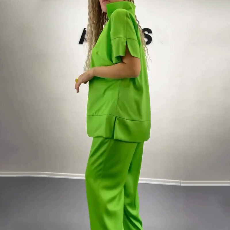 ⏳Time-limited Special⏰Women's V-Neck Top & Wide-Leg Pants Set