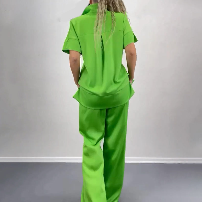 ⏳Time-limited Special⏰Women's V-Neck Top & Wide-Leg Pants Set