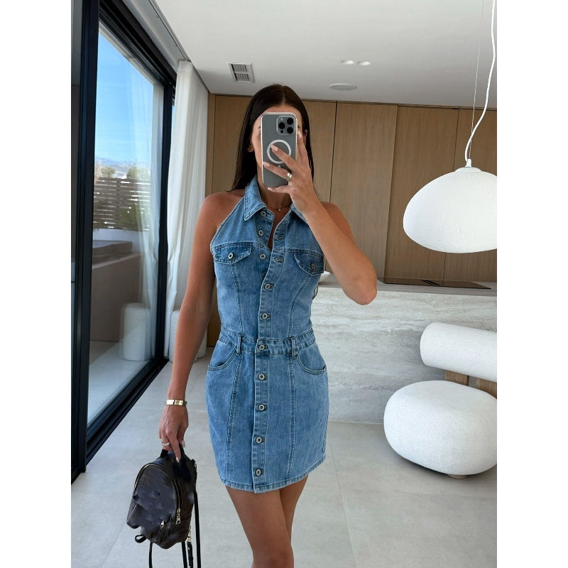 Women's Fashion Sleeveless V-Neck Mini Dress