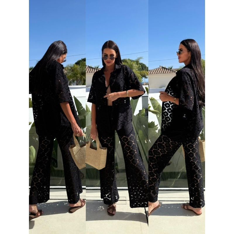 Women's Casual Lace Two-Piece Set