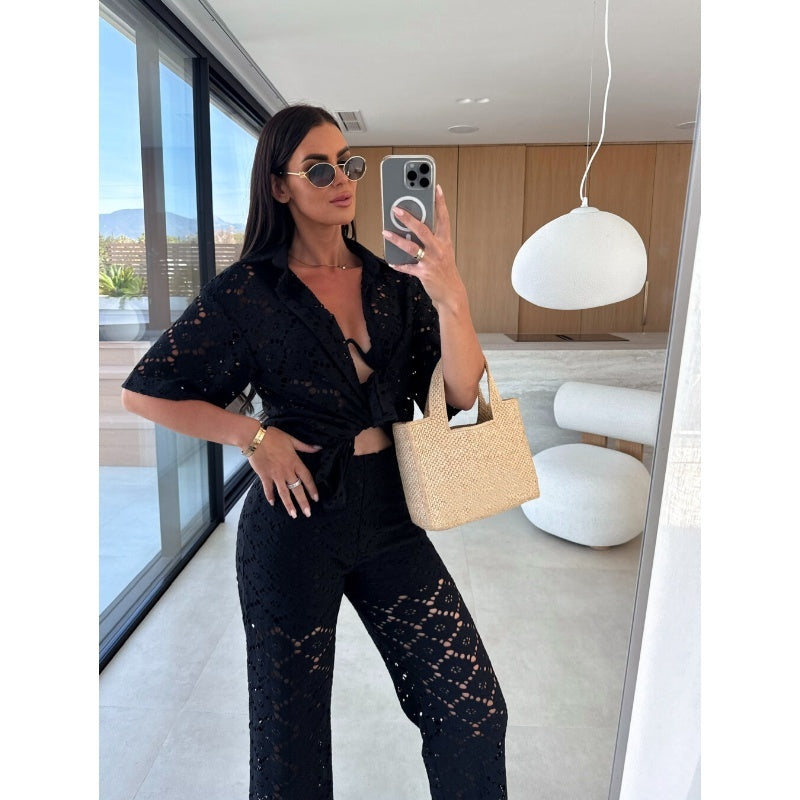 Women's Casual Lace Two-Piece Set