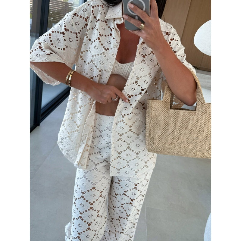 Women's Casual Lace Two-Piece Set