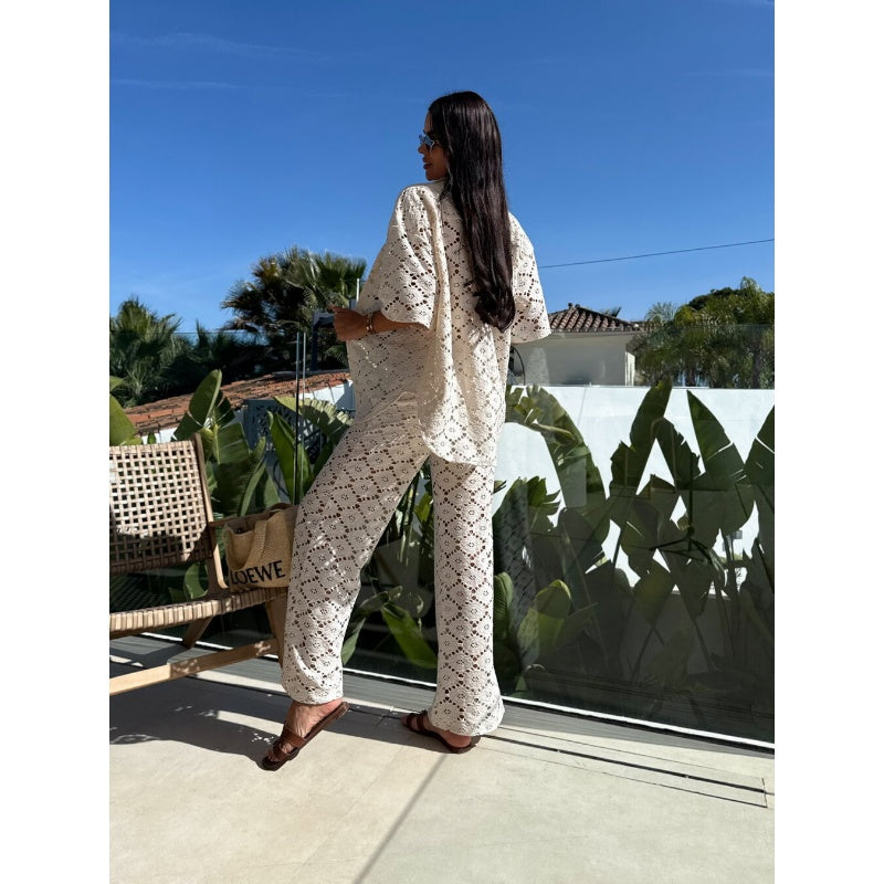 Women's Casual Lace Two-Piece Set