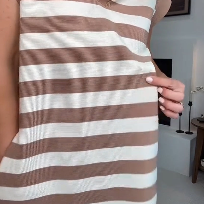 💓Limited Sale 50% OFF💓Women's Casual Striped Sleeveless Dress | Effortless Chic Style