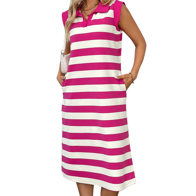 💓Limited Sale 50% OFF💓Women's Casual Striped Sleeveless Dress | Effortless Chic Style