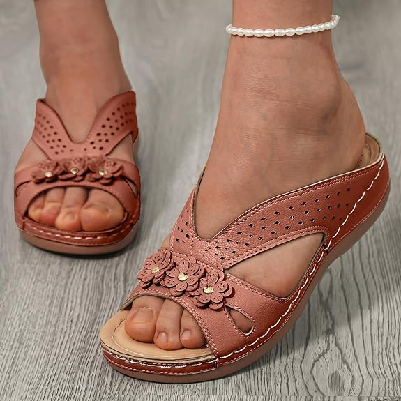 Women's Flower Leather Sandal