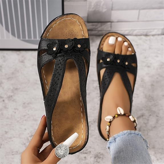 Women's Flower Leather Sandal