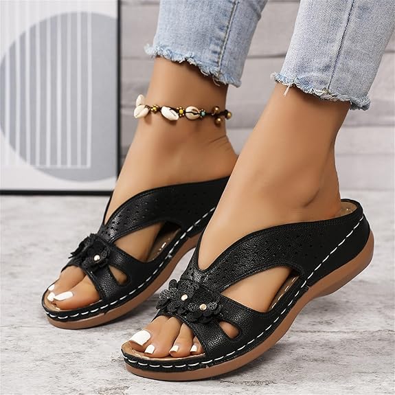 Women's Flower Leather Sandal