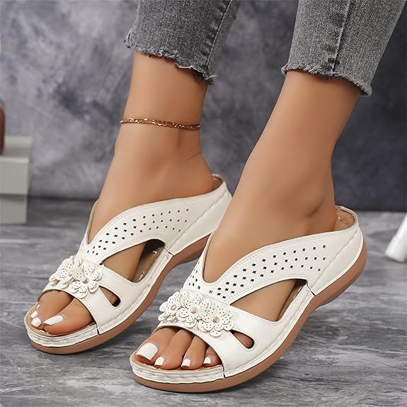Women's Flower Leather Sandal