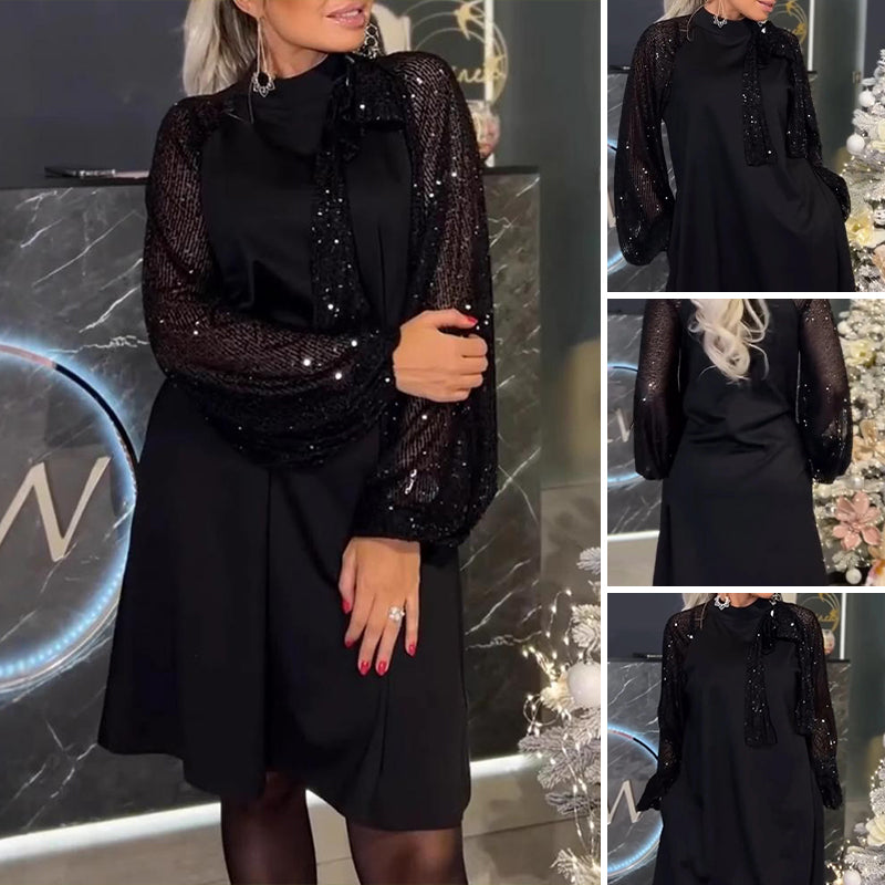 š SIZE:S-3XLšWomenās Sparkly Sequin Patchwork Dress