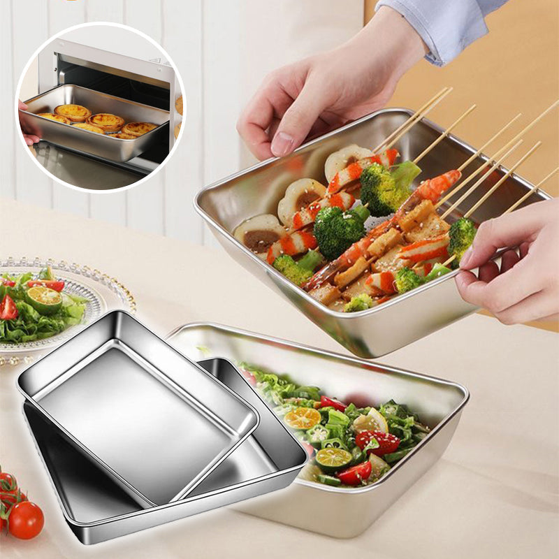 🔥2025-Hot Sale🎁49% OFF-Stainless Steel Square Plate(With Lid)