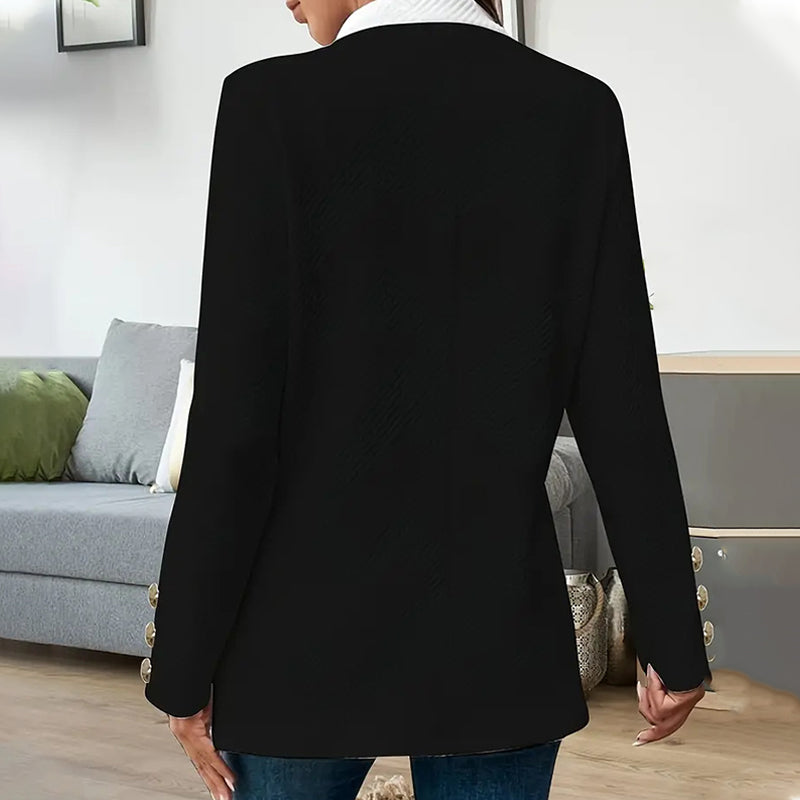 Women's Stylish Color Blocking Open Front Coat
