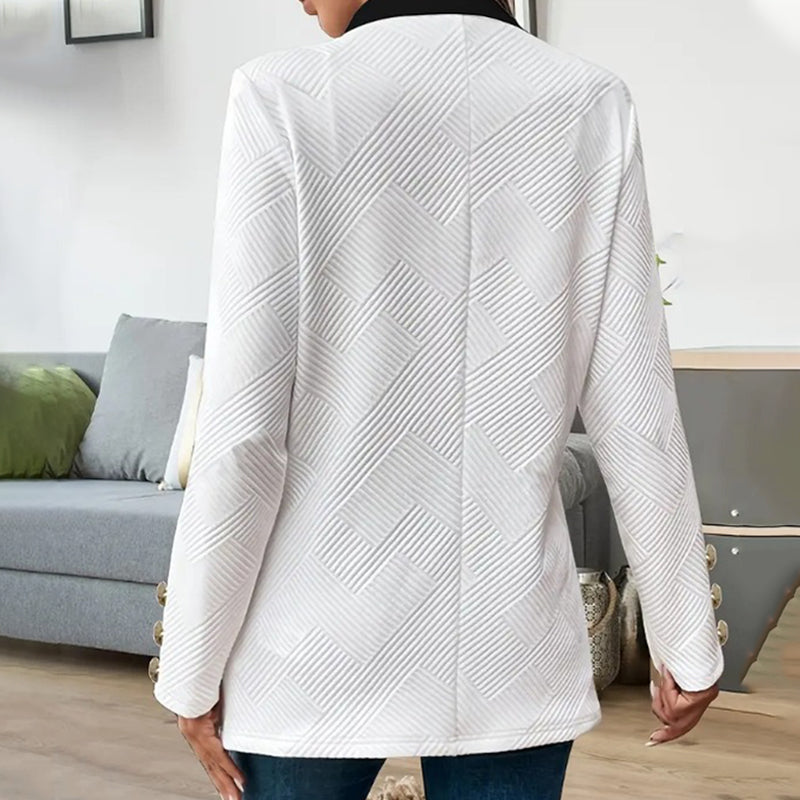Women's Stylish Color Blocking Open Front Coat