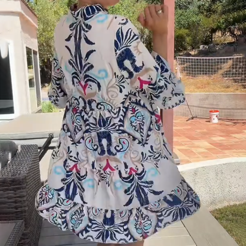 🌸🛍️Hot Promotion 50% OFF💃Elegant Printed Flowy Dress: Women’s Loose Silhouette, Stylish & Comfortable