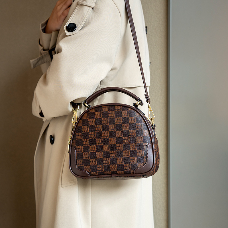 Brown & Black Plaid Shoulder Bag