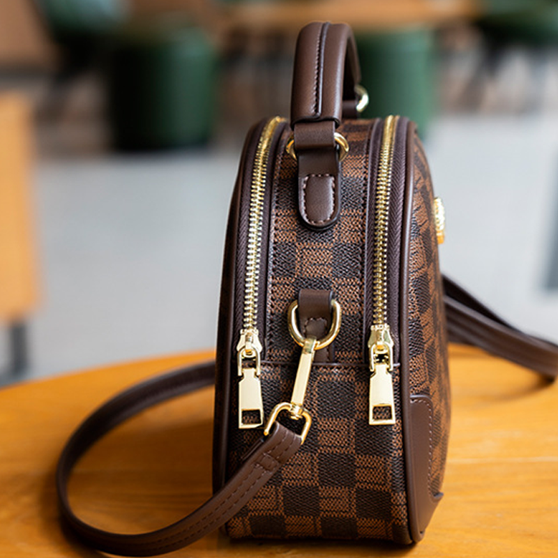 Brown & Black Plaid Shoulder Bag