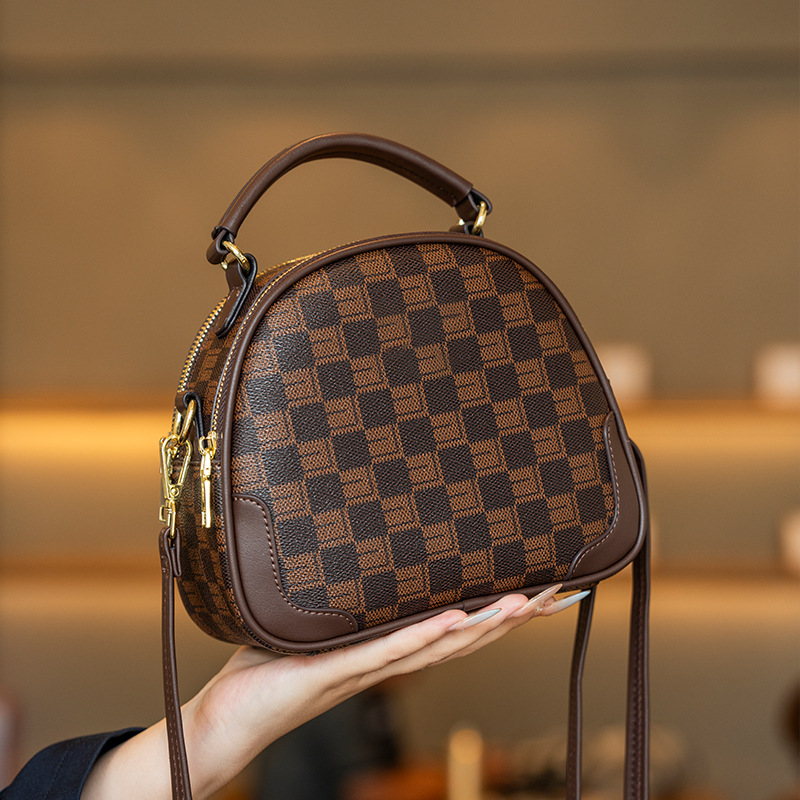 Brown & Black Plaid Shoulder Bag