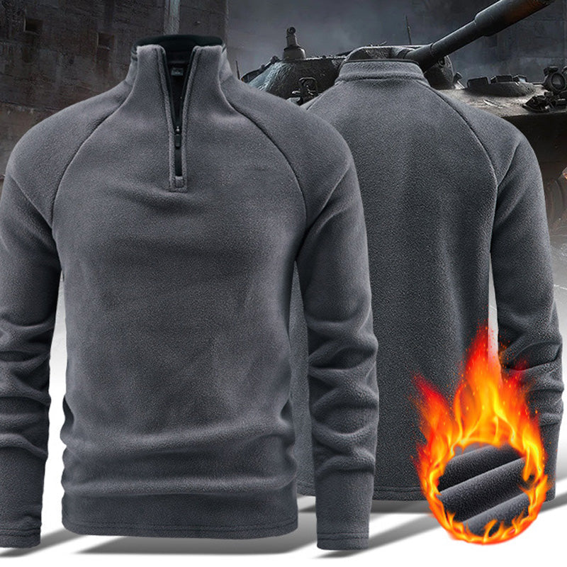 🔥 LAST DAY PROMOTION - 50%OFF 🔥Men's Warm Solid Half Zip Long-Sleeve Tops