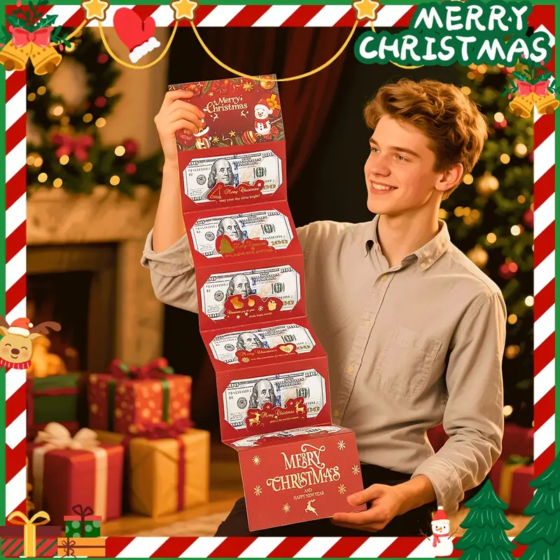 🎁🎄Christmas Sale - BUY 2 GET 1 FREE⭐Christmas Cash Envelope with Money Clip