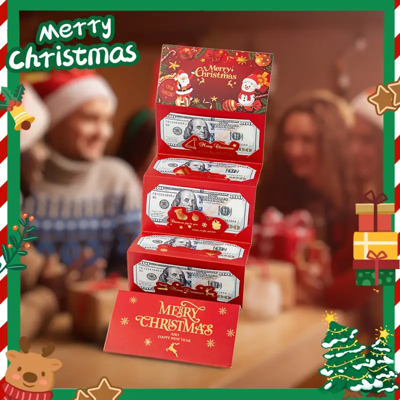 🎁🎄Christmas Sale - BUY 2 GET 1 FREE⭐Christmas Cash Envelope with Money Clip