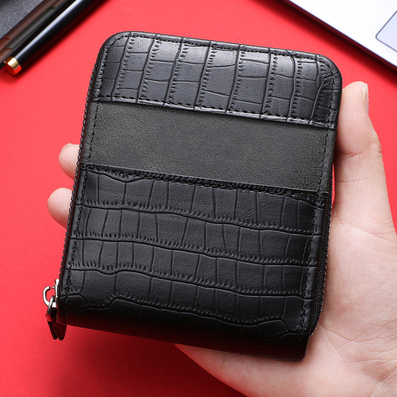 Men's Short Zip Wallet with Coin Pocket