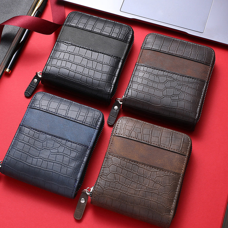 Men's Short Zip Wallet with Coin Pocket