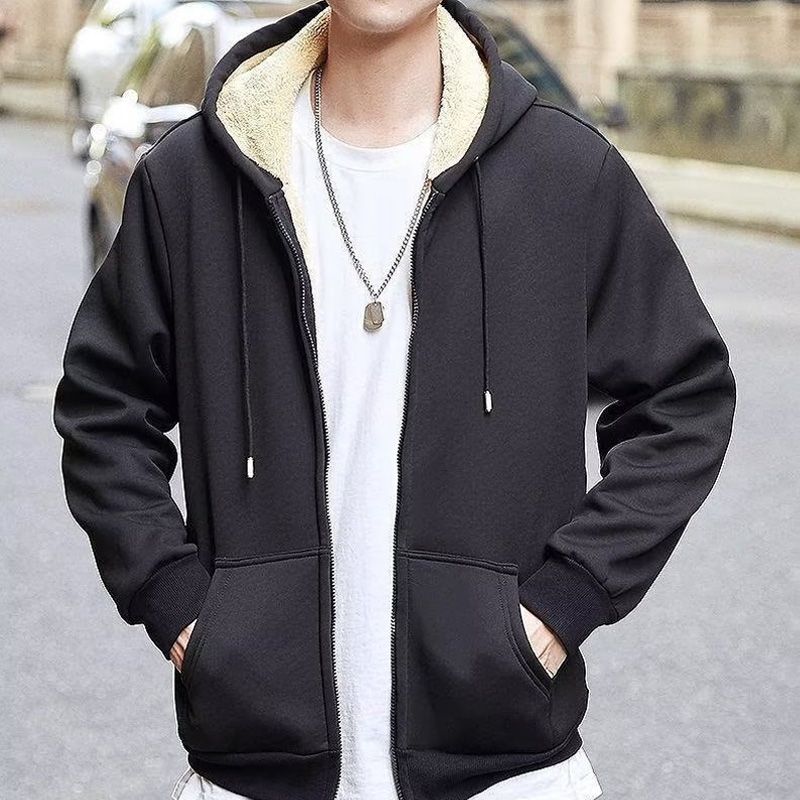 🎄☀️Warm the Whole Winter!🧥Men’s Thickened Faux Cashmere Hoodie Cardigan - Great Gift