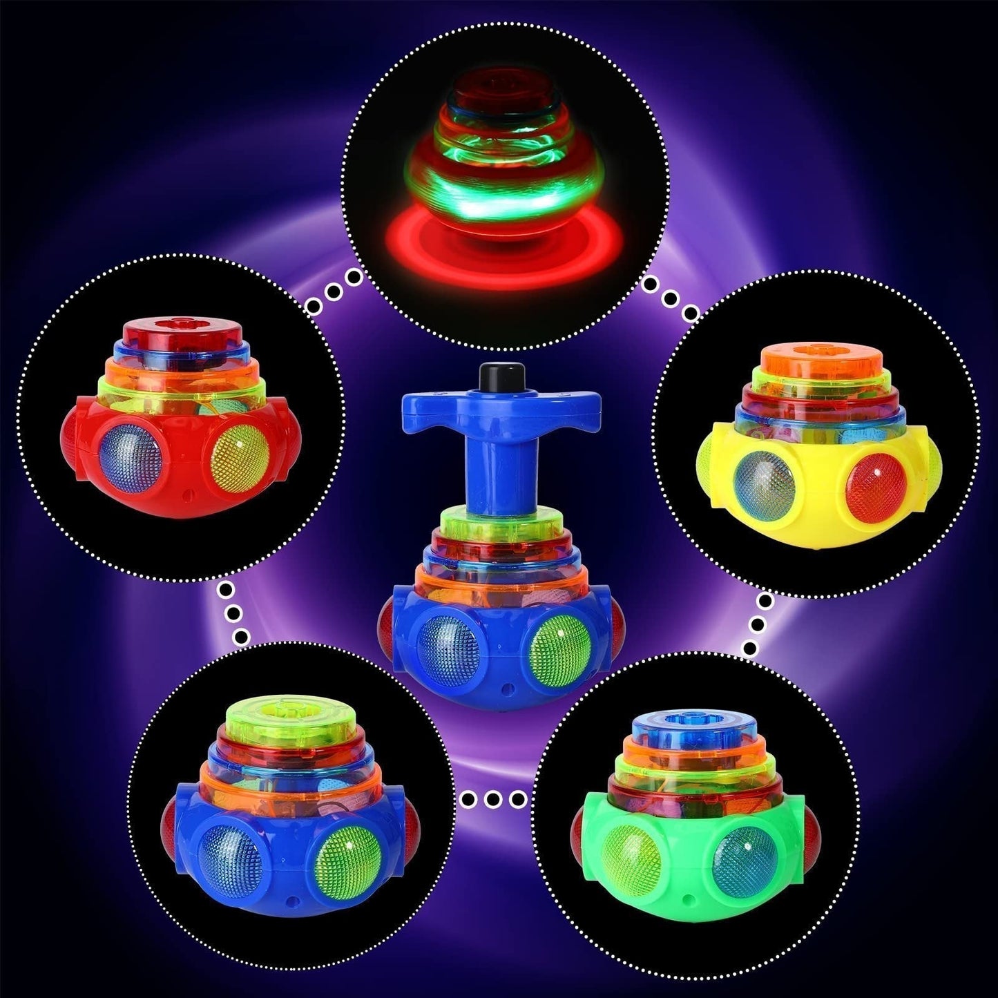 šBUY 2 GET 1 FREE(3 PCS)šMusic Flashing Spinners Toy With LauncheršChristmas Gift For Kids