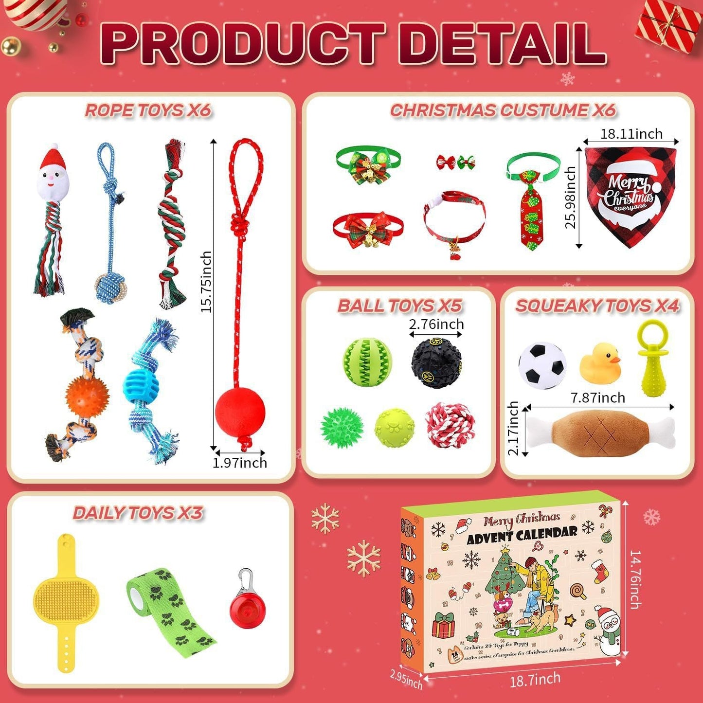 🎄🎁2025 Christmas Countdown Cat&Dog Toys Advent Calendar🐾🥳