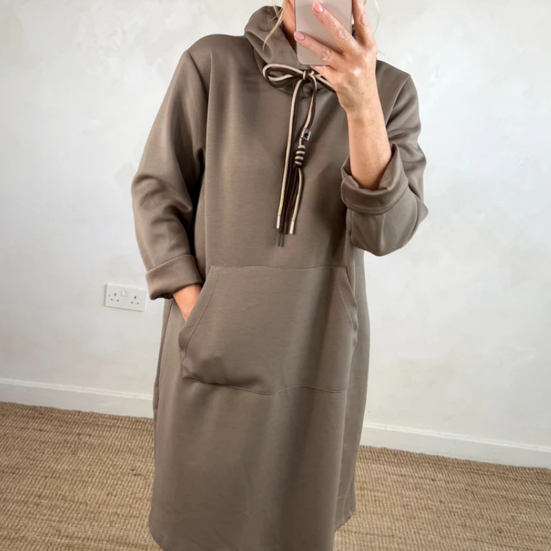 Women's Oversized Long Hoodie Dress with Pockets