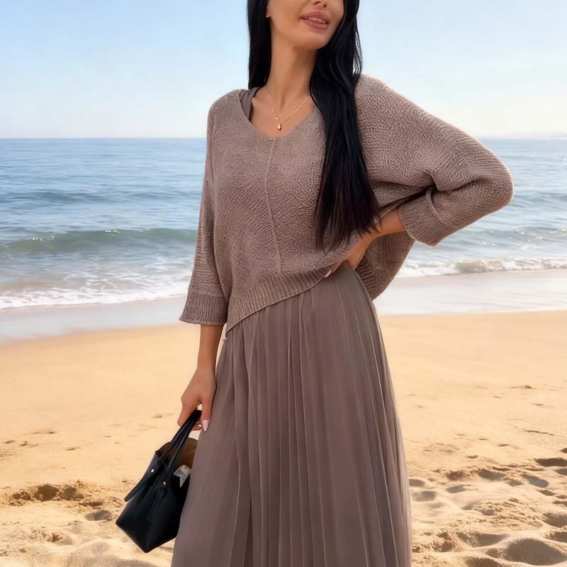 Elegant Knit Sweater & Tulle Skirt Set