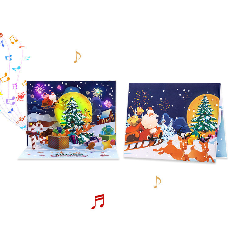 3D Pop-Up Christmas Card with Light & Music