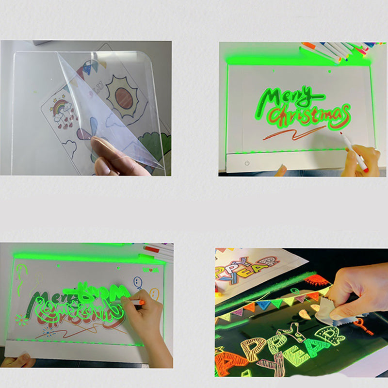 LED Illuminated Erasable Drawing Board Set