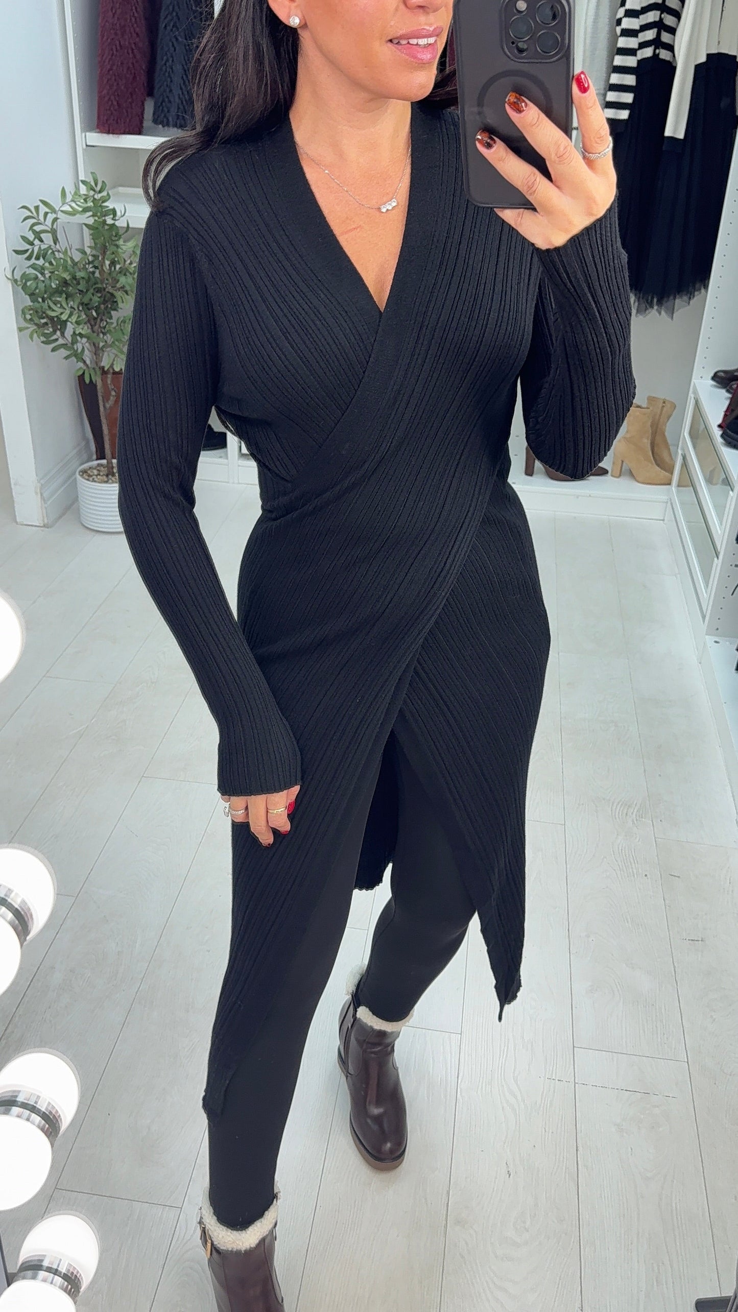 Dayanna Plain Wrap Front Longline Jumper