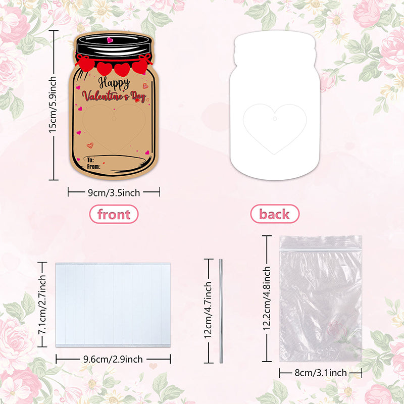 20PCS Valentine Candy Holder Cards