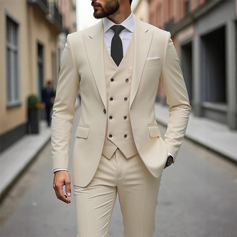 📢📢49% OFF !! ⏰Men's Slim-Fit 3-Piece Suit Set🕴️