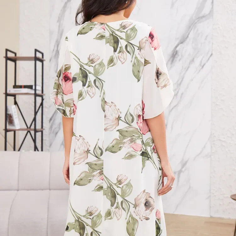 Blush Petal Flow Chiffon Dress