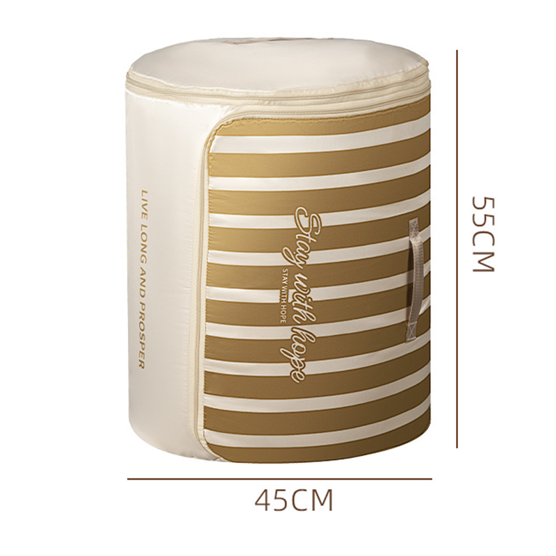 Cylindrical Roll-Up Quilt Storage Bag with Zipper