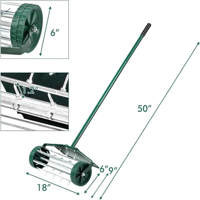 Rolling Lawn Aerator with Handle