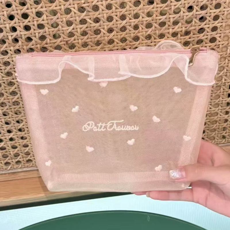 Portable Sheer Mesh Makeup Bag