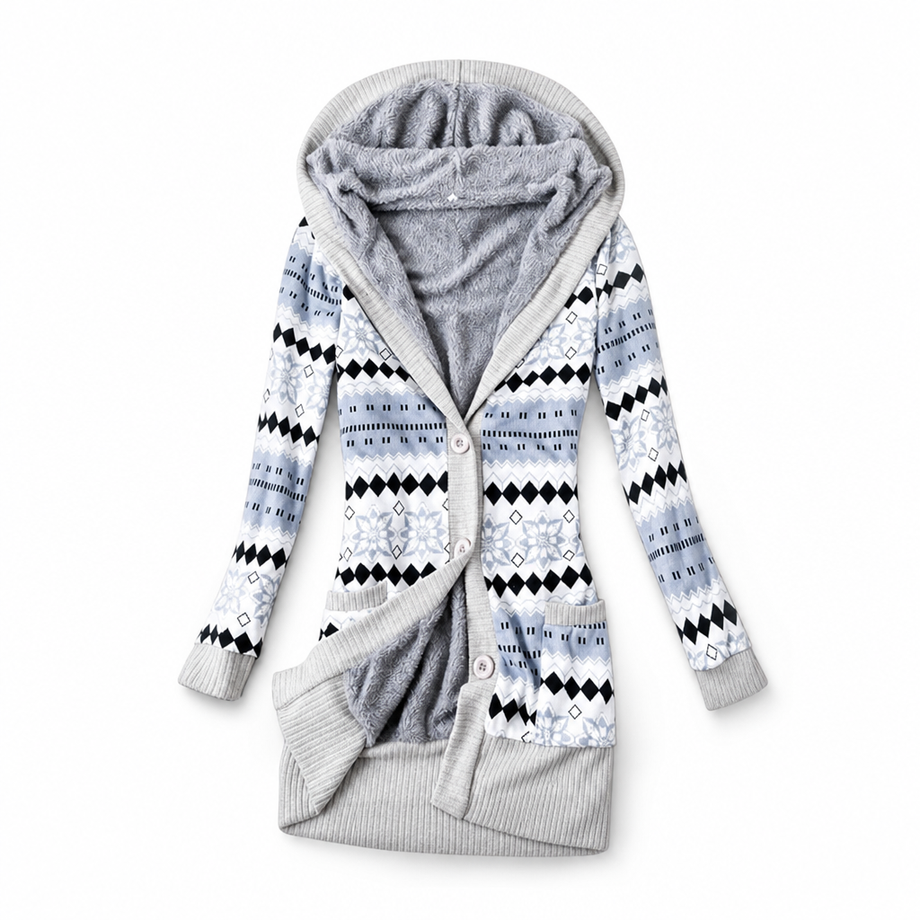 🌸Hot Sale 49% OFF💖Women's Mid-Length Hooded Knit with Cotton Lining