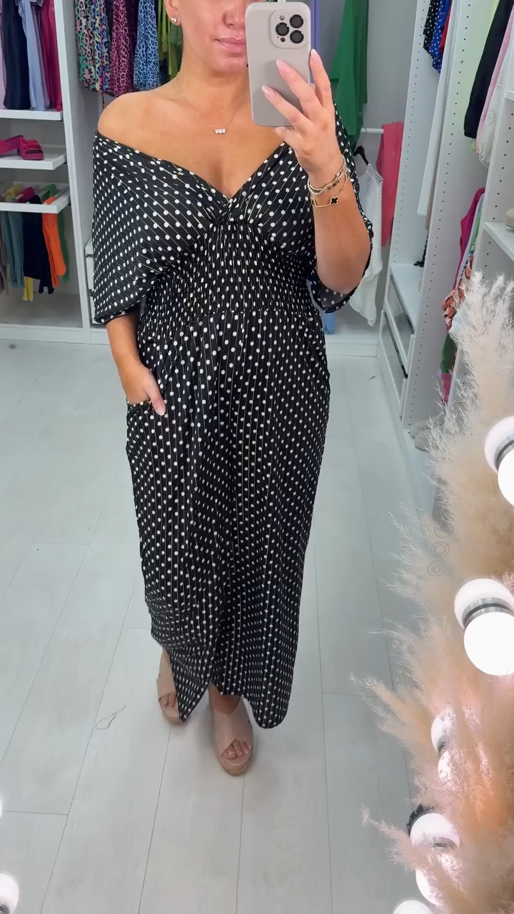 🔥Free Shipping - 50% OFF🔥 Polka Dot Printed Elastic Waist Jumpsuit