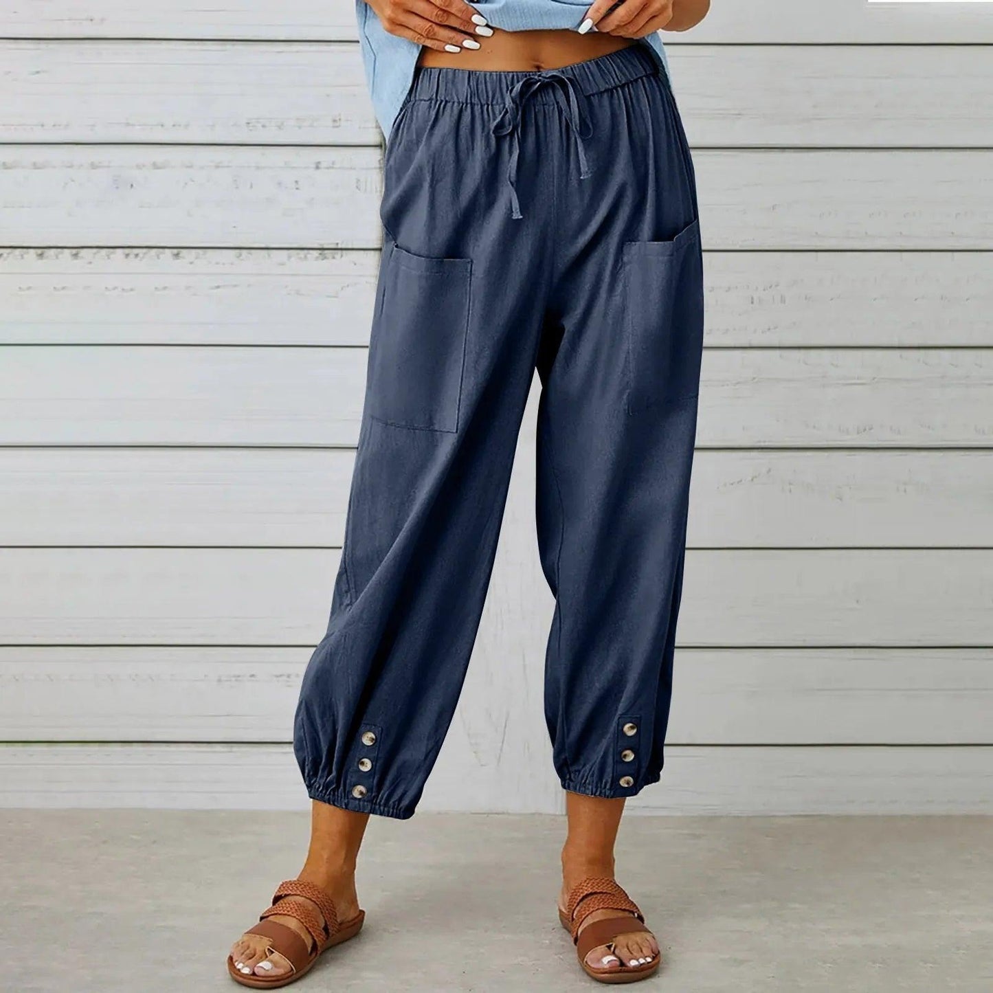 WOMEN‘S SUMMER CAPRI PANTS WIDE LEG